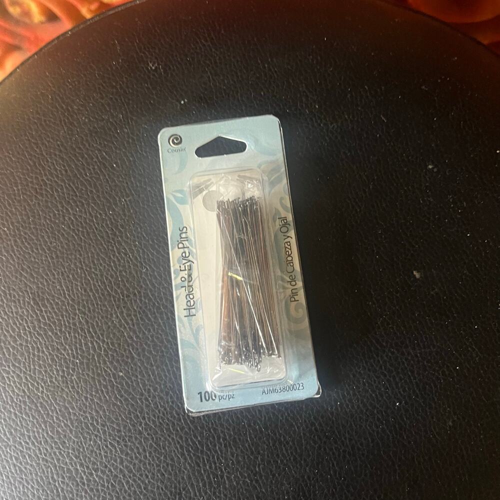 Cousin Head & Eye Pins 100 pieces SilverTone